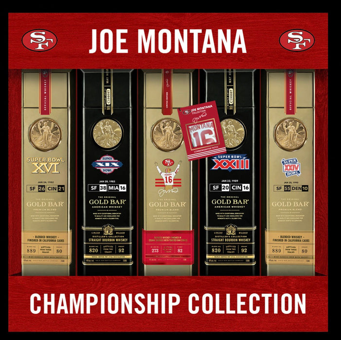 49ers Gold Bar Joe Montana Championship Collection (5 Bottles)