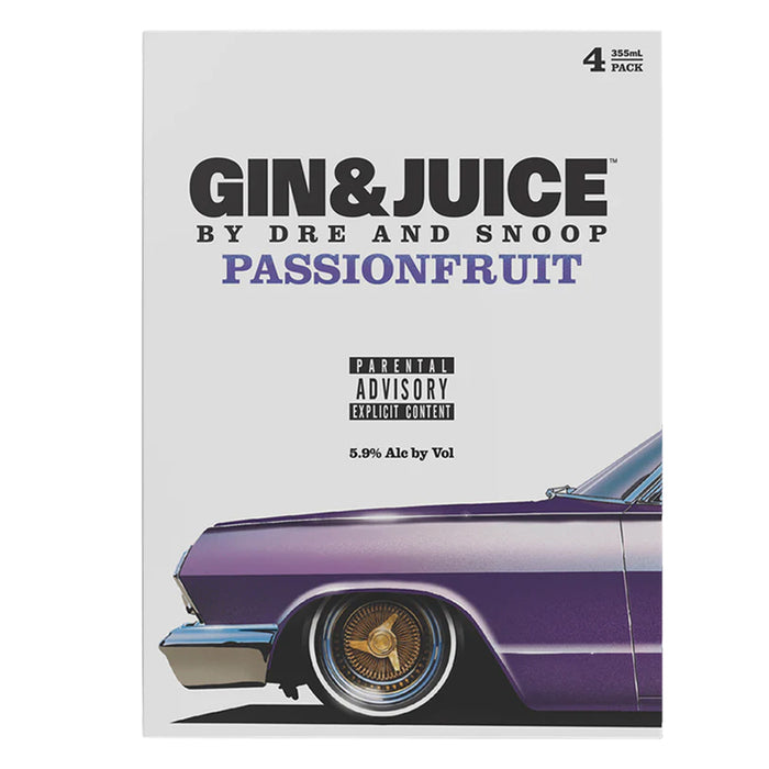 Gin & Juice Passion Fruit by Dre and Snoop 4 Pack box