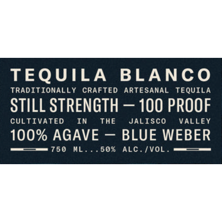 Wild Common Blanco Still Strength Tequila Label.