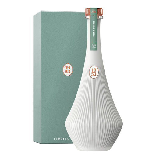 1953 Añejo Tequila Bottle and Gift Box on a white background.