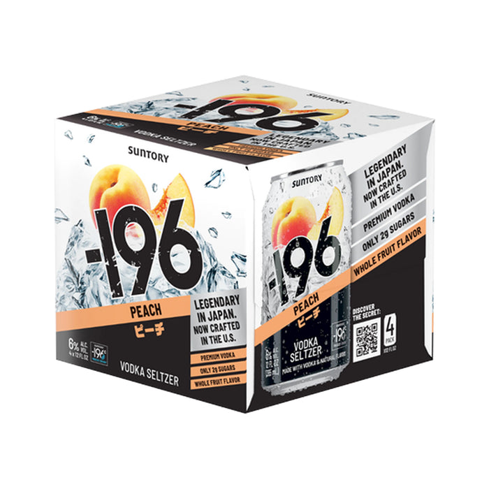 -196 Peach Vodka Seltzer 4Pk Cans by Suntory