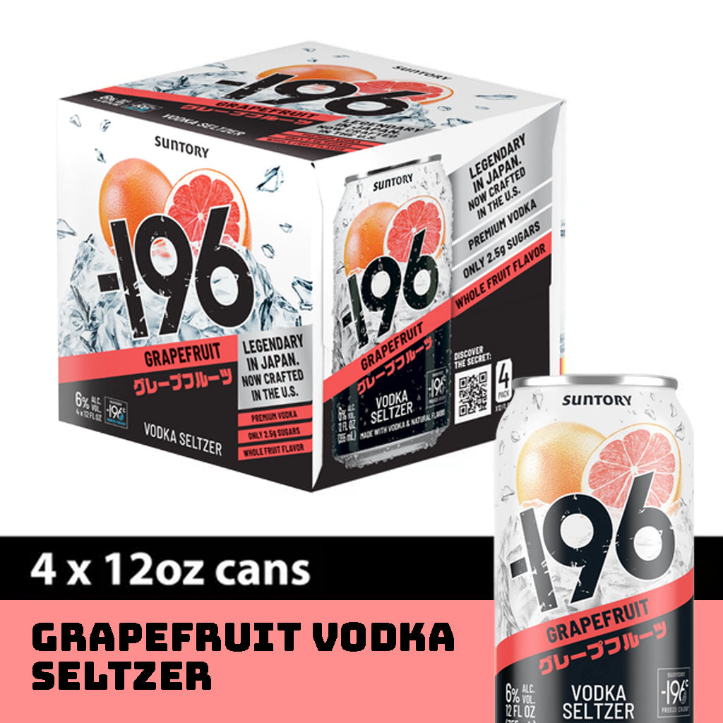 196 Grapefruit Vodka Seltzer 4Pk Cans — Rare Tequilas