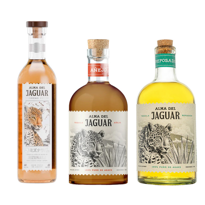 Alma del Jaguar Collection Bundle — Reposado, Añejo & Barricas Mizunara Oak Cask Tequila 750ml Bottles