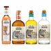 Four bottles of Alma Del Jaguar tequila arranged side by side on a white background, showing different flavor variants: Mizunara Casks, Añejo, Reposado, and Blanco.