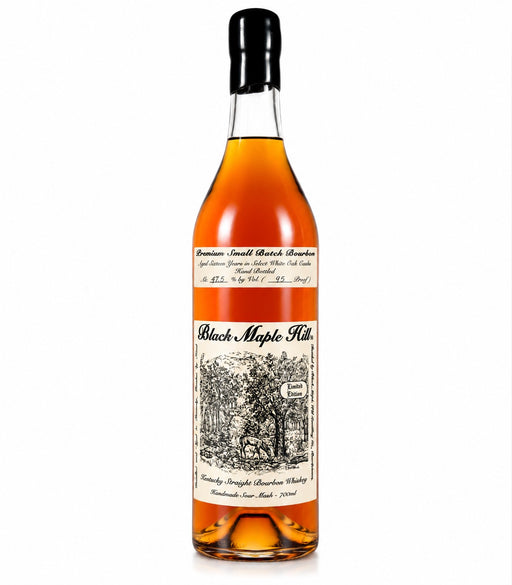 A bottle of Black Maple Hill Bourbon Small Batch Bourbon Whiskey against a plain white background.