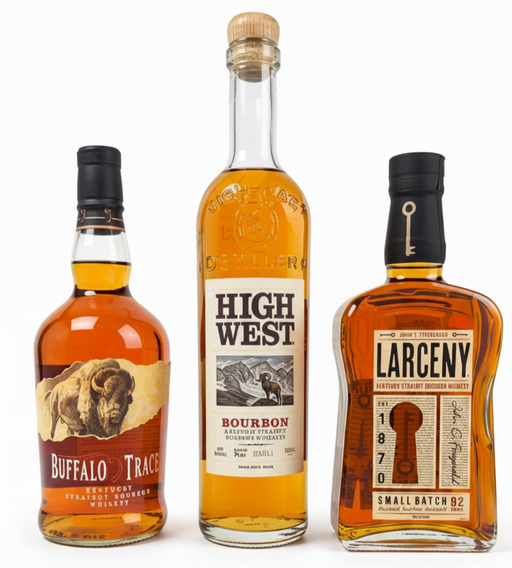 Larceny Small Batch, High West & Buffalo Trace Bourbon Bundle 3 x 750ml Bottles