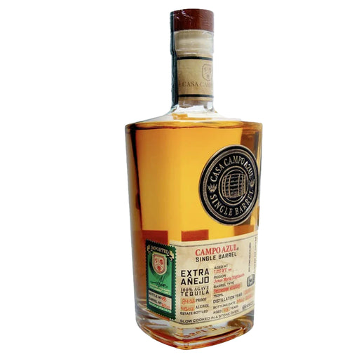 Campo Azul 2013 Single Barrel Single Cask Extra Añejo Tequila Side View