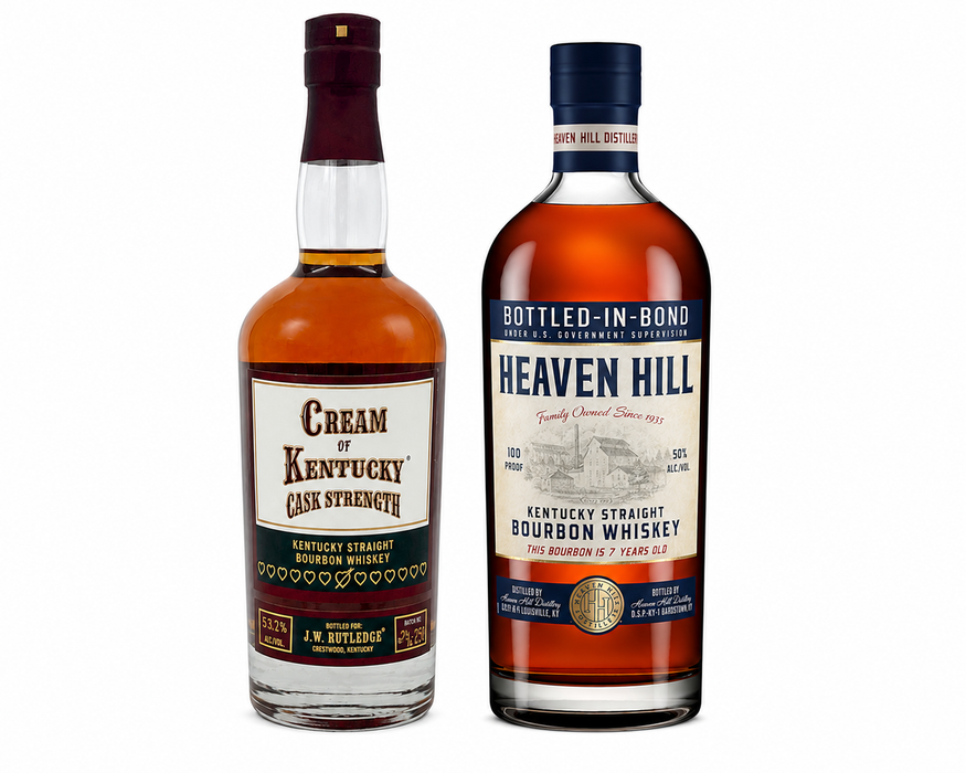 Kentucky Heritage Bourbon Bundle — Cream of Kentucky Cask Strength & Heaven Hill Bottled-in-Bond 7 Year