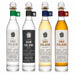 Four glass bottles of Don Fulano tequila arranged side by side on a white background, showing the Blanco, Blanco Ferrato, Reposado, and Añejo varieties with different colored caps and labels.