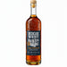 A bottle of High West Distillery Cask Strength Bourbon Whiskey against a plain white background. The bottle is filled with amber whiskey and features a dark navy blue label with white and gold text, sealed with a cork stopper.