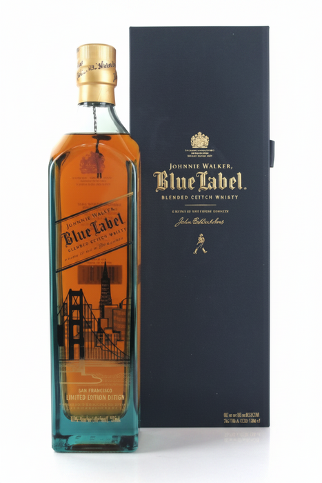 Johnnie Walker Blue Label San Francisco Limited Edition Scotch Whisky 750ml Bottle and Gift Box