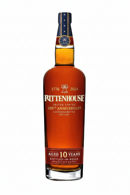 Rittenhouse 10 Year Bottled-in-Bond America 250th Edition Rye Whiskey 750ml Bottle on a white background