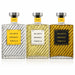 Three Solento Organic Tequila bottles lined up on a white background: Blanco with a yellow label and silver liquid, Reposado with a white label and golden-amber liquid, and Ate de Joven with a black label and darker amber liquid.
