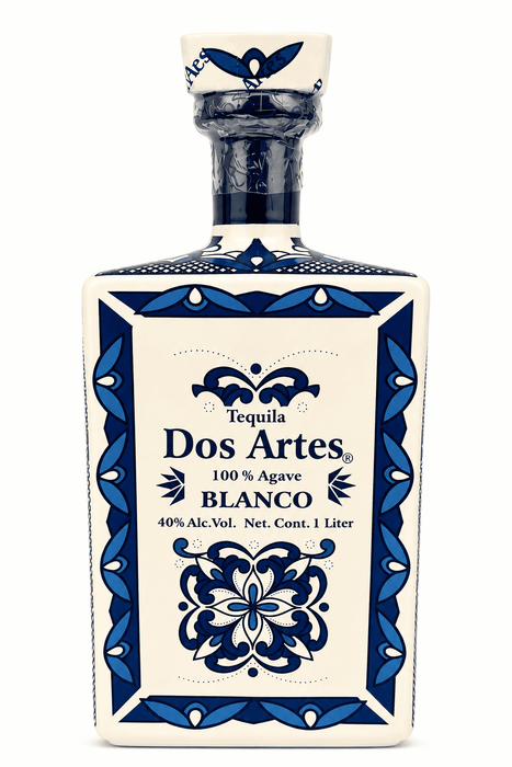Dos Artes Blanco Tequila Hand-Painted 1 Liter Bottle