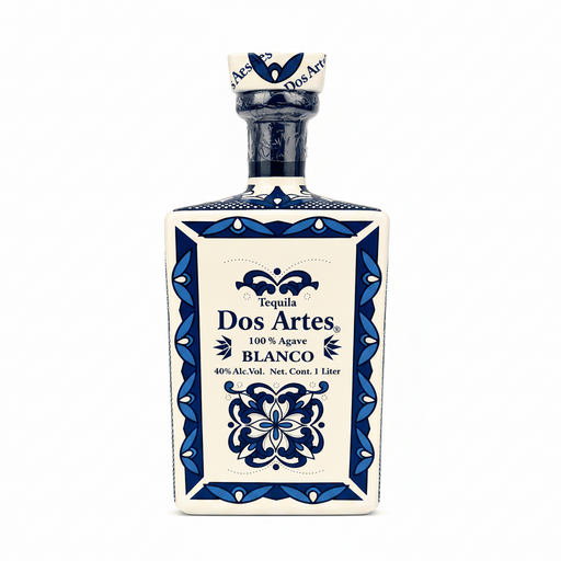 Dos Artes Blanco Tequila Hand-Painted 1 Liter Bottle