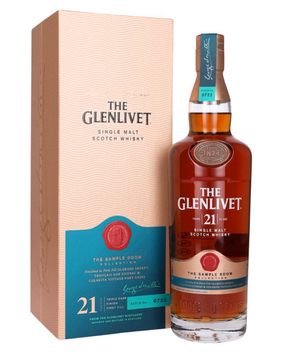The Glenlivet 21 Year Old Sample Room Collection Single Malt Scotch Whisky 750ml Bottle and Gift Box