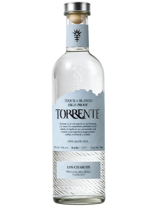 Torrente tequila  high proof bottle on a white background
