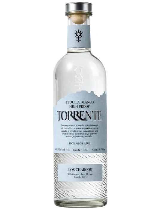 Torrente tequila  high proof bottle on a white background