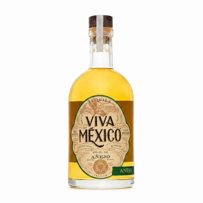 Viva Mexico Anejo tequila on White Background