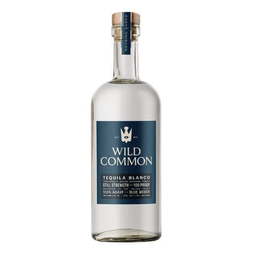 Wild Common Blanco Still Strength Tequila Bottle.