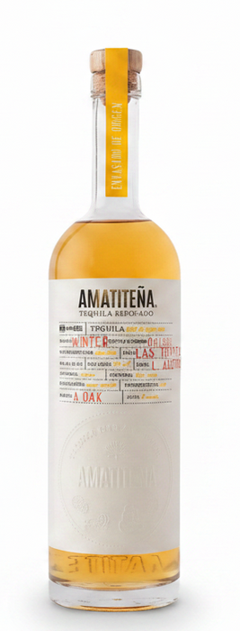 Bottle of Amatitena Reposado Tequila, aged in American oak, Amatitan Jalisco