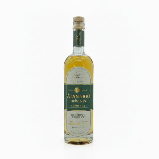 Bottle of Atanasio Origenes Reposado Tequila, aged 6 months in American oak