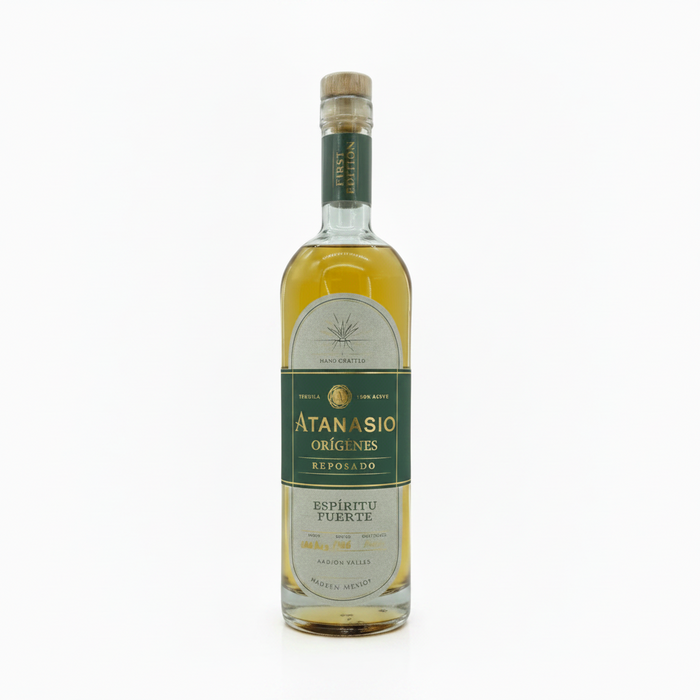 Bottle of Atanasio Origenes Reposado Tequila, aged 6 months in American oak