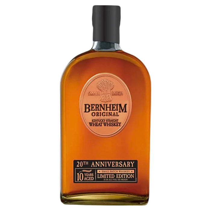 Bernheim 20th Anniversary 10 Year Wheat Whiskey Limited Edition on a white background