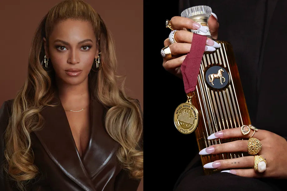 Beyonce Holding her bottle of SirDavis Straight Rye Whisky, SirDavis Whisky Award.