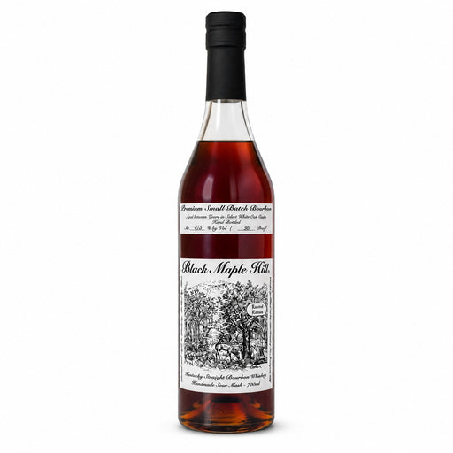 A bottle of Black Maple Hill Small Batch American Spirit Whiskey on a solid white background.