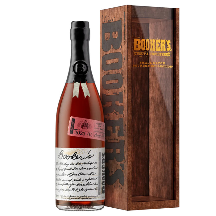 Booker's 2025-01 "Barry's Batch" 7 Year Old Bourbon bottle and box