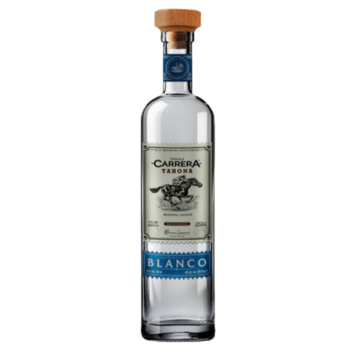 Carrera Tarona Blanco tequila bottle on a white background