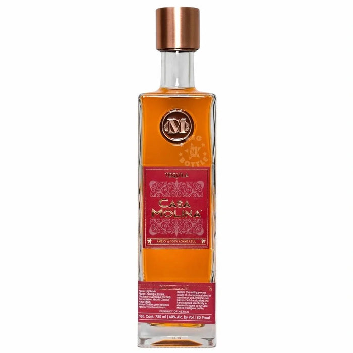 Casa Molina Añejo Tequila – Oak-Aged 100% Agave, 80 Proof