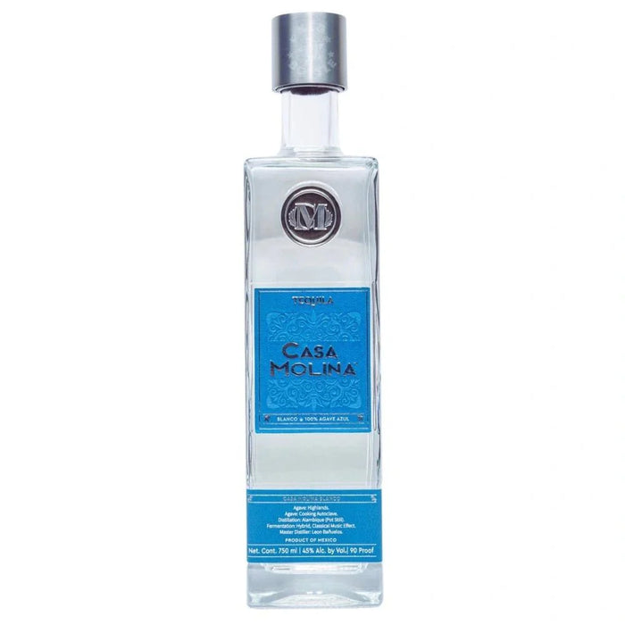 Casa Molina Blanco Tequila – 100% Blue Weber Agave, 90 Proof