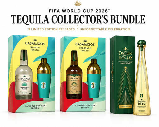 Image of Casamigos Blanco FIFA 2026 Edition Giftset, Casamigos Reposado FIFA 2026 Edition Giftset, Don Julio 1942 FIFA World Cup 2026 Limited Edition on a white background