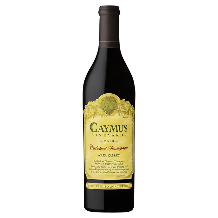 Caymus Vineyards wine bottle on a white background