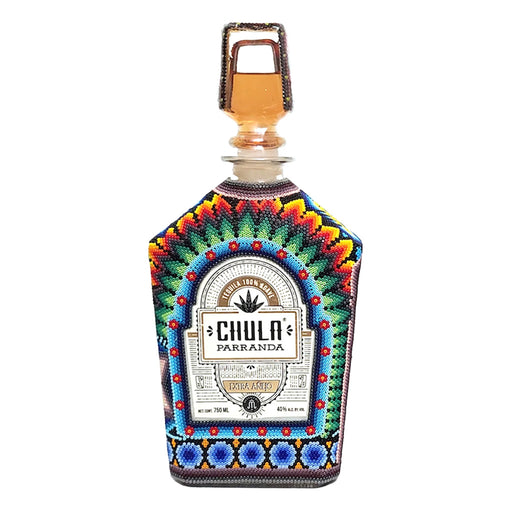 Decorative bottle labeled 'Chula Parranda' on a white background