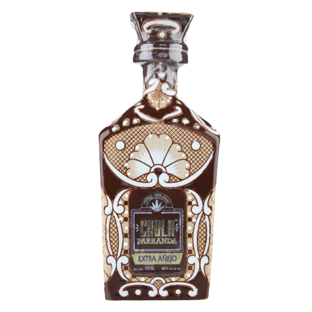 Chula Parranda Brown & White Talavera Ceramic Extra Añejo Tequila