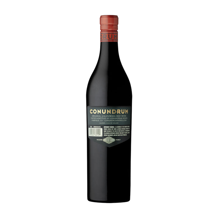 Conundrum Red Blend 2021 back of bottle