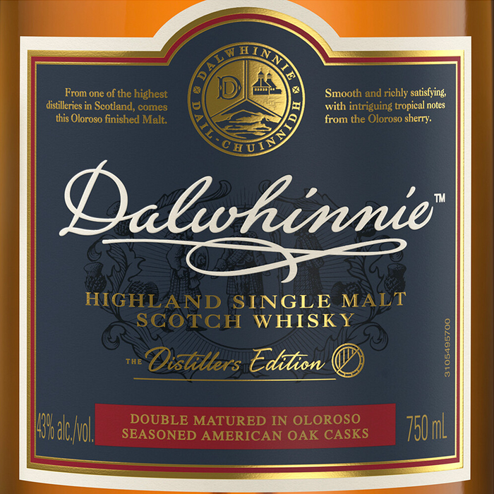 Dalwhinnie Distiller's Edition 2023 Double Matured Scotch Whisky label