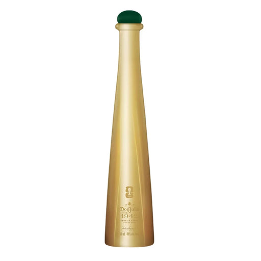 Gold bottle with green cap on a white background
