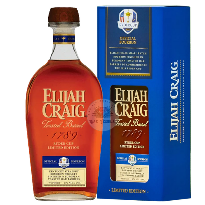 Elijah Craig Toasted Barrel Ryder Cup 2023 Limited Edition Bourbon Whiskey with box