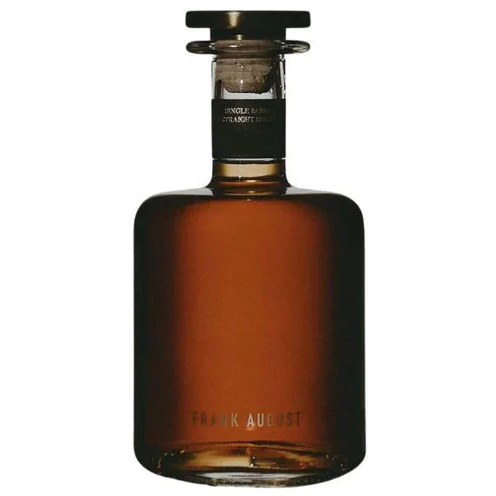 Frank August 7 Year Single Barrel Bourbon Whiskey 117 Proof Bottle on a white background.