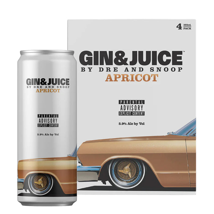 Gin & Juice Apricot by Dre and Snoop 4 Pack (12 oz) box and can