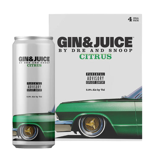 Gin & Juice Citrus by Dre and Snoop 4 Pack (12 oz) can and box