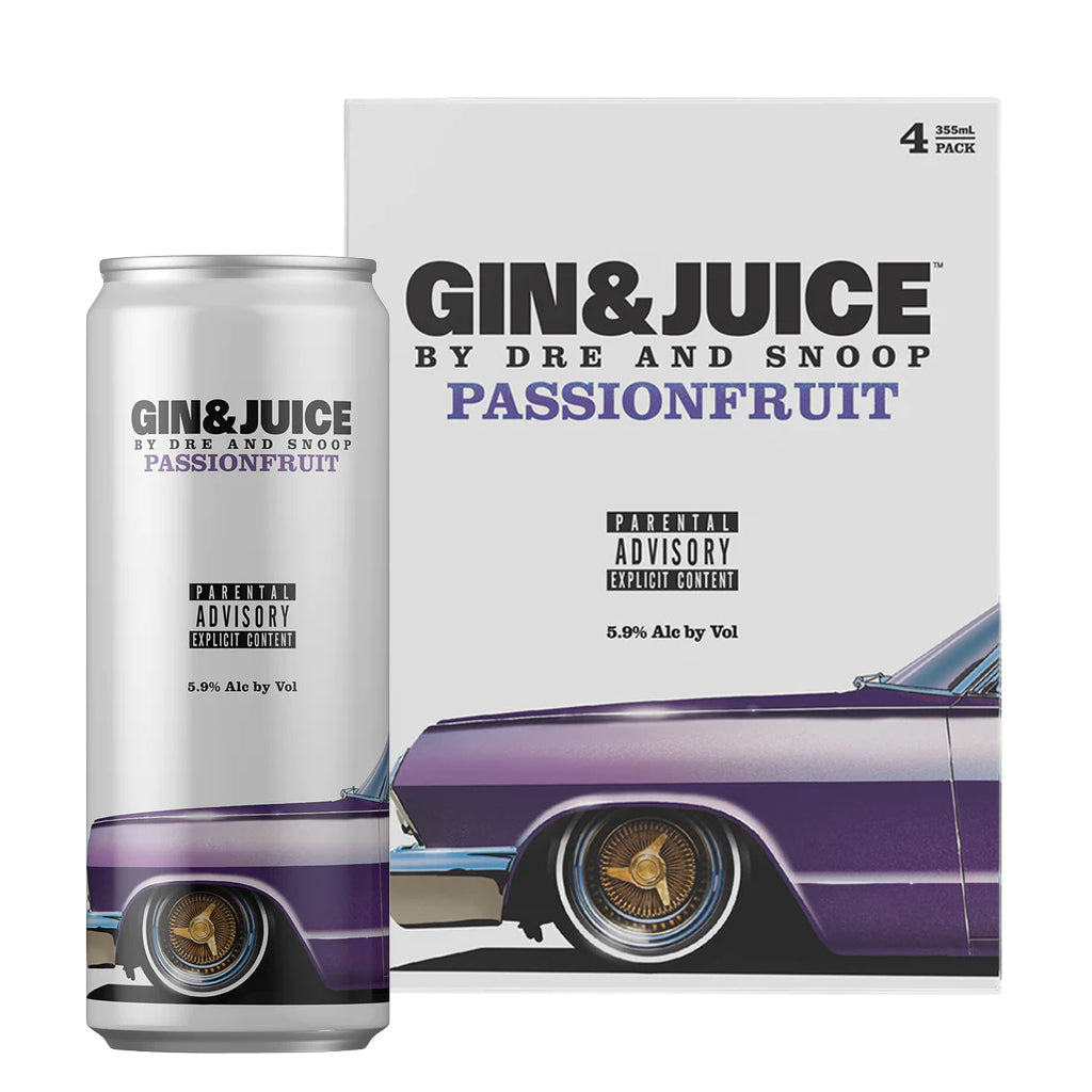 Gin & Juice Passion Fruit by Dre and Snoop 4 Pack (12 oz) — Rare Tequilas