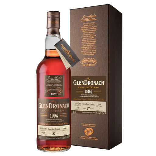 Glendronach 1994 Vintage 27 Year Old Single Malt Scotch Whisky Cask #7466