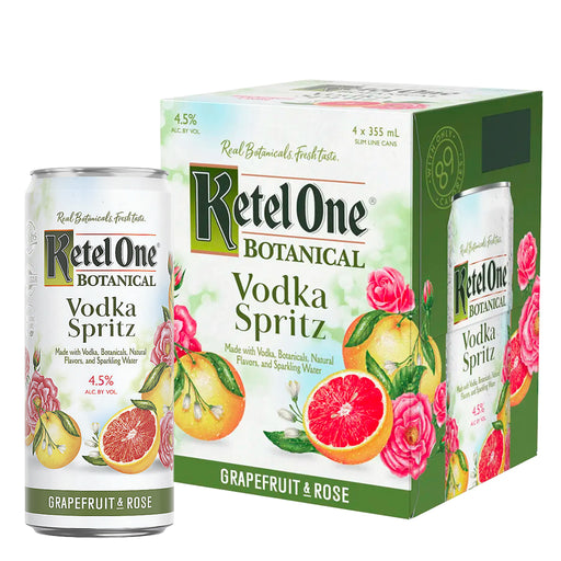 Ketel One Botanical Grapefruit & Rose Vodka Spritz. 4 Pack with can