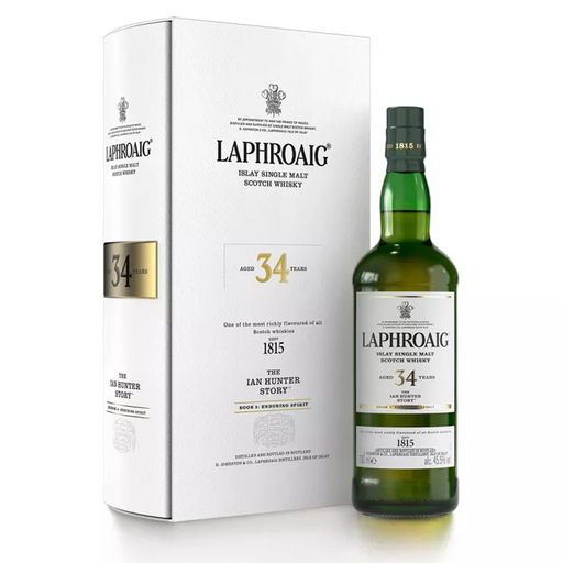 Laphroaig 34 Year 'The Ian Hunter Story: Book 5' Scotch Whisky Book Gift Box and Bottle