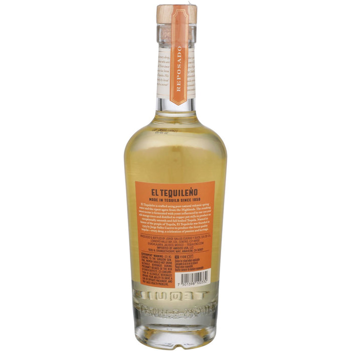 El Tequileño Reposado Gran Reserva Tequila Back of bottle.